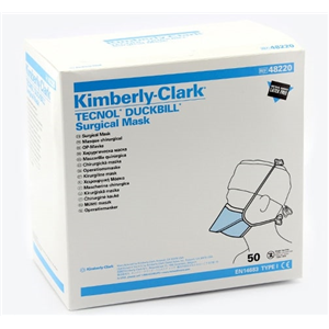 Kimberly Clark Duckbill Surgical Mask, Tie Back, Blue, 50/Pack Pack
