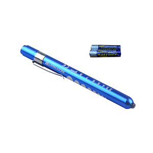 Livingstone Diagnostic Exam Pen Torch, Measuring Guide Printed on Aluminium Body, LED White Light Bulb, 2 Pieces AAA-size, Each, FREE Batteries