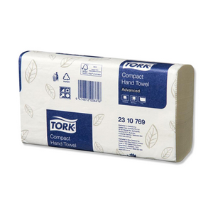 Tork Advanced Compact Hand Towel, 1-Ply, 19 x 26cm, White, 90 Sheets/Pack, 2,160/Carton Carton