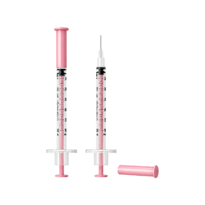 Terumo Unisharp Fixed Needle Syringe, 0.3mL, 32G x 8mm, with Pink Plunger, 100 Pieces/Box