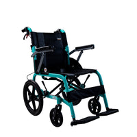 Livingstone Folding Transit Wheelchair, Lightweight, 16" Rear Wheels, Aluminium, 100kg Capacity, Each