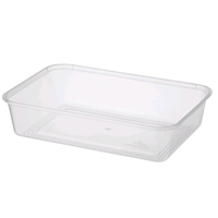 Universal Take-Away Rectangular Container, Base, 500ml, Clear, Recyclable Plastic, 50/Pack Pack