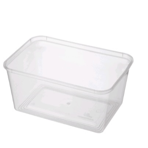 Universal Take-Away Rectangular Container, Base, 650ml, Clear, Recyclable Plastic, 50/Pack Pack