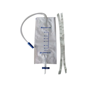 Out of Date Drainage Urine Bag w/Bot Outlet Grad 40cm Inlet Tube 56cm Elastic Strap Leg Tie Sterile 500ml Ea Discounted While Stocks last Each