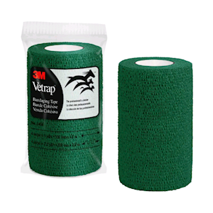 3M Vetrap Bandaging Tape, 10 cm by 4.5 meters stretched, colour Green Each Each
