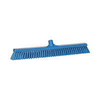 Vikan Floor Broom, 610mm, Soft/Hard Bristle, Blue, Each