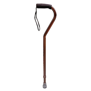 Livingstone Walking Stick, Swan Neck, Aluminium, Bronze, Adjustable 78-100 cm, Each Each