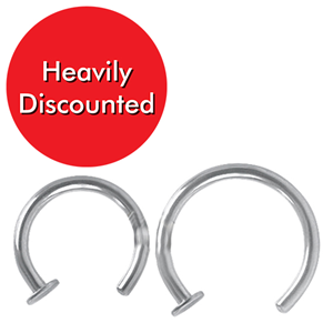 Open Rings with Fixed Disc 16ga X8mm X 3mm Disc Pair